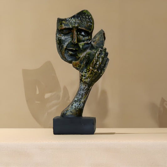 Love Couple Kiss Faces Sculpture (Antique) | EnamorarDecor