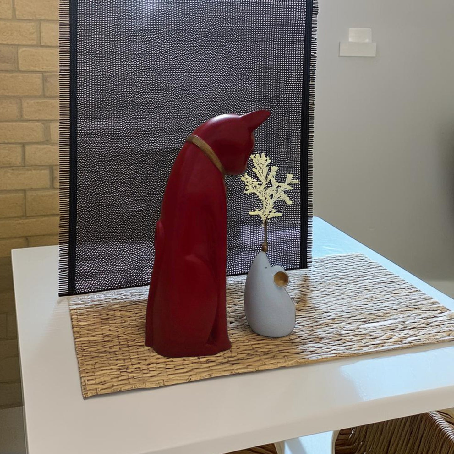 Antique Cat & Rat (Tom & Jerry) Sculptures (Red) | EnamorarDecor
