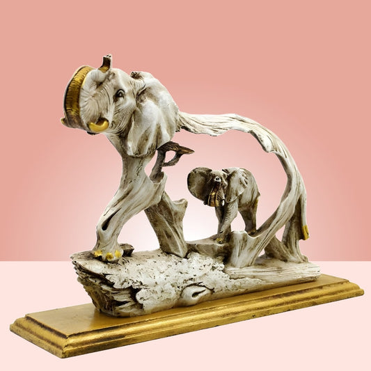 Antique Elephant Baby in Elephant Sculpture (White) | EnamorarDecor