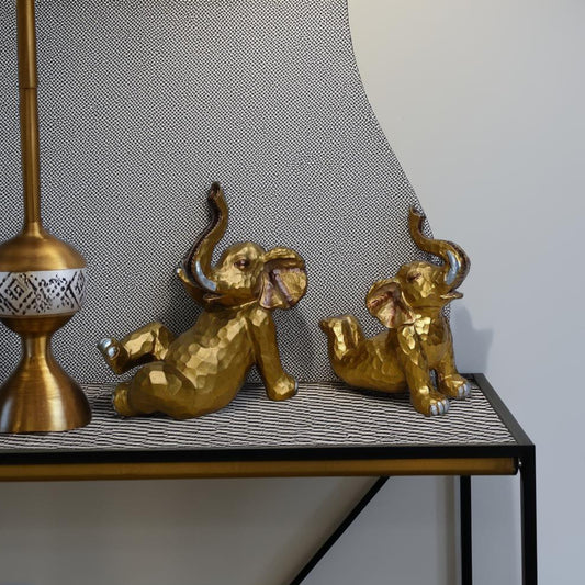 Yoga Elephant Set of 2 Sculptures (Antique) | EnamorarDecor
