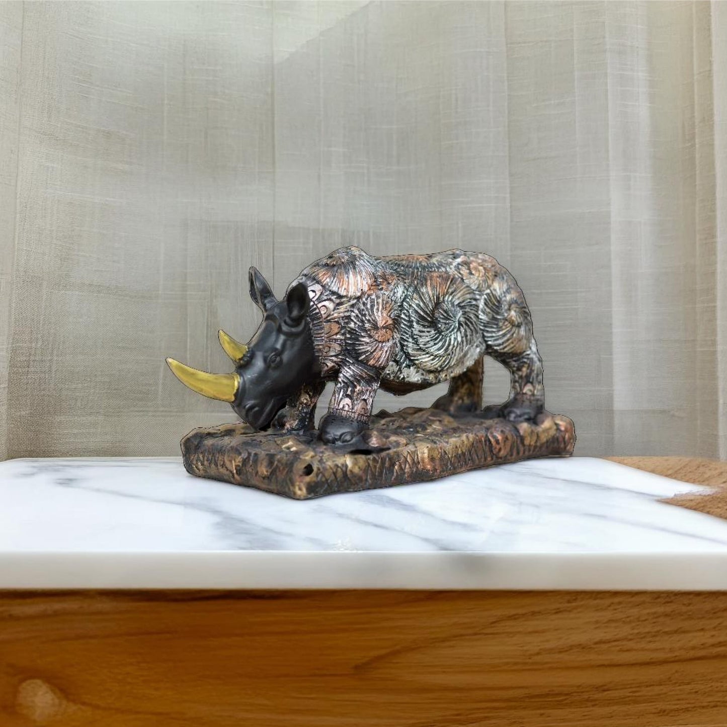 Antique Royal Rhino Sculpture (Antique) | EnamorarDecor