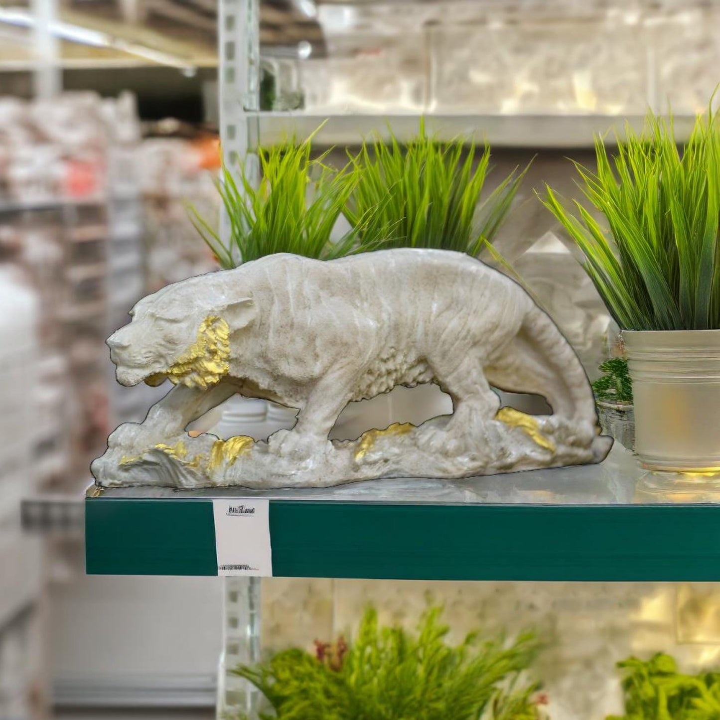 Royal Tiger Antique Sculpture (White) | EnamorarDecor