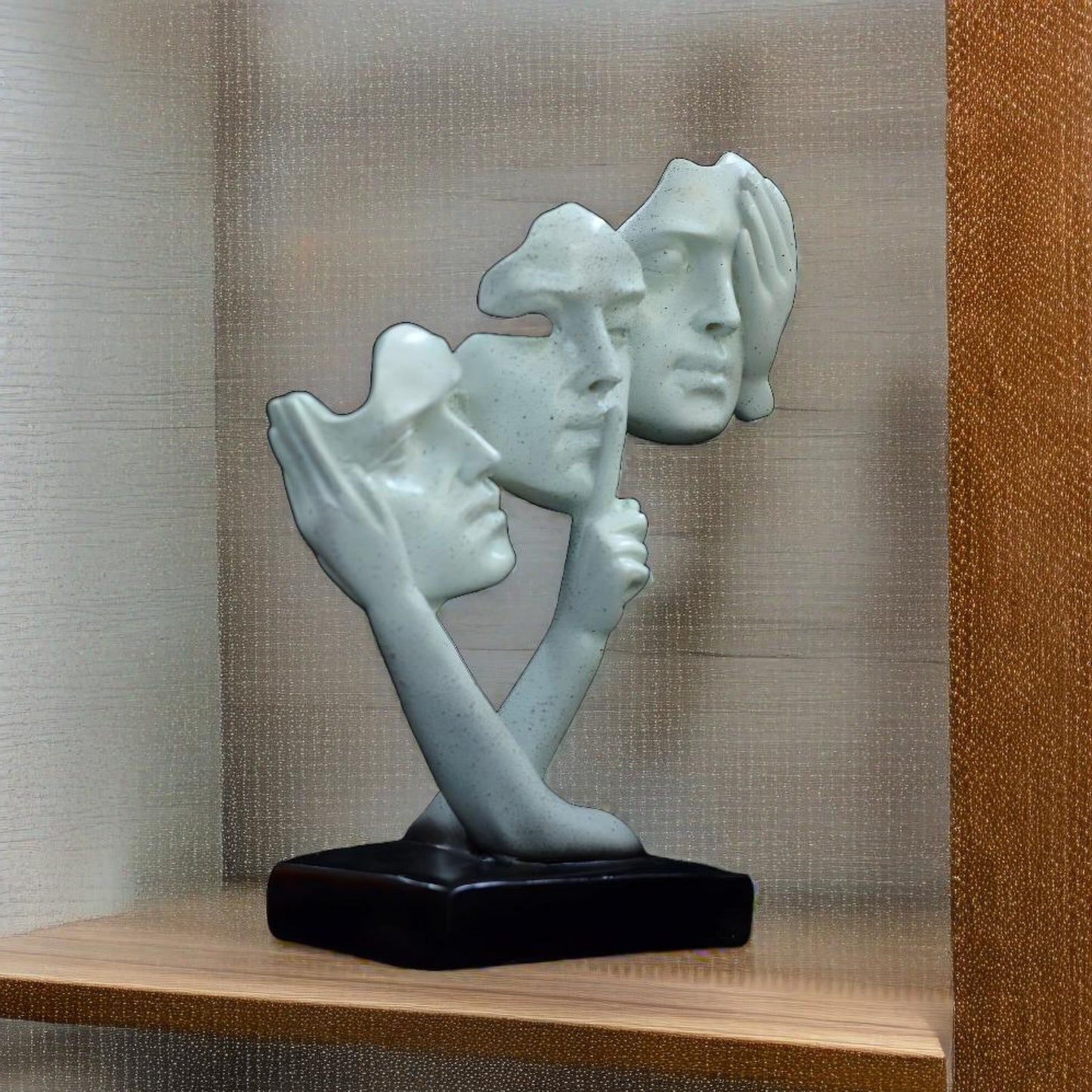 3 Lady Faces Antique Sculpture (Whitish) | EnamorarDecor