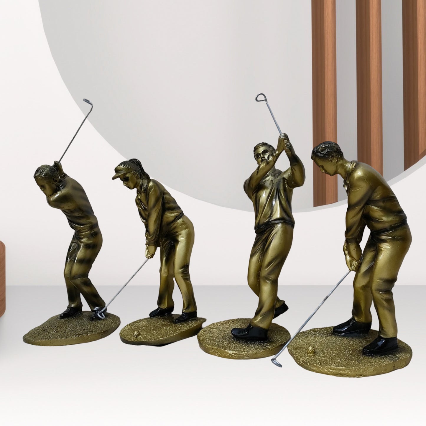 Antique Golfers Set of 4 Sculptures | EnamorarDecor