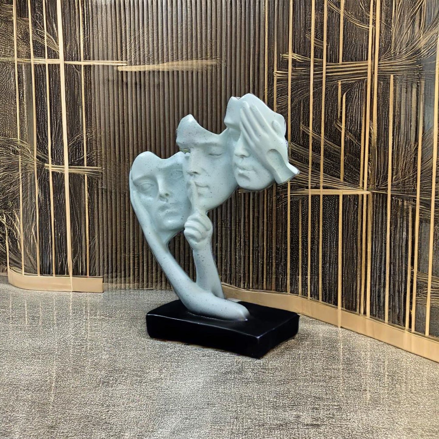 3 Lady Faces Antique Sculpture (Whitish) | EnamorarDecor