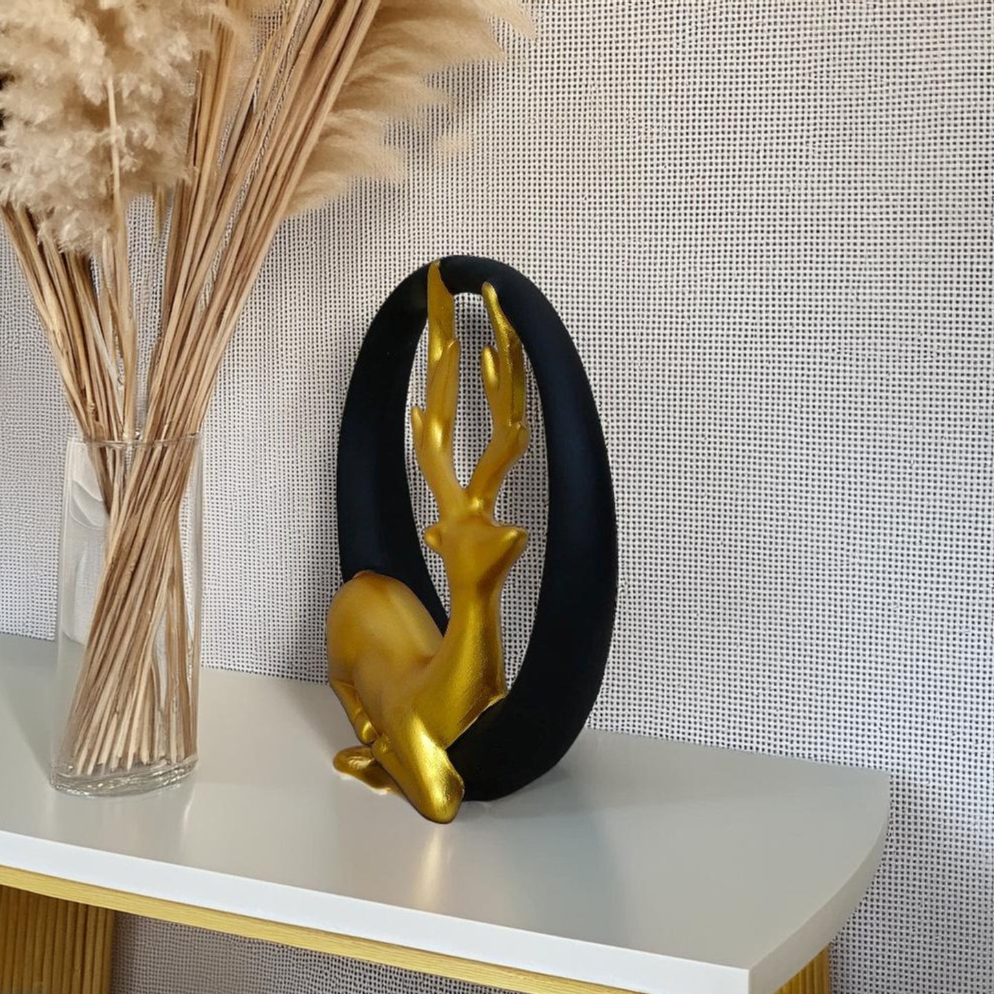 Antique Sitting Deer Royalty Ring Sculpture | EnamorarDecor