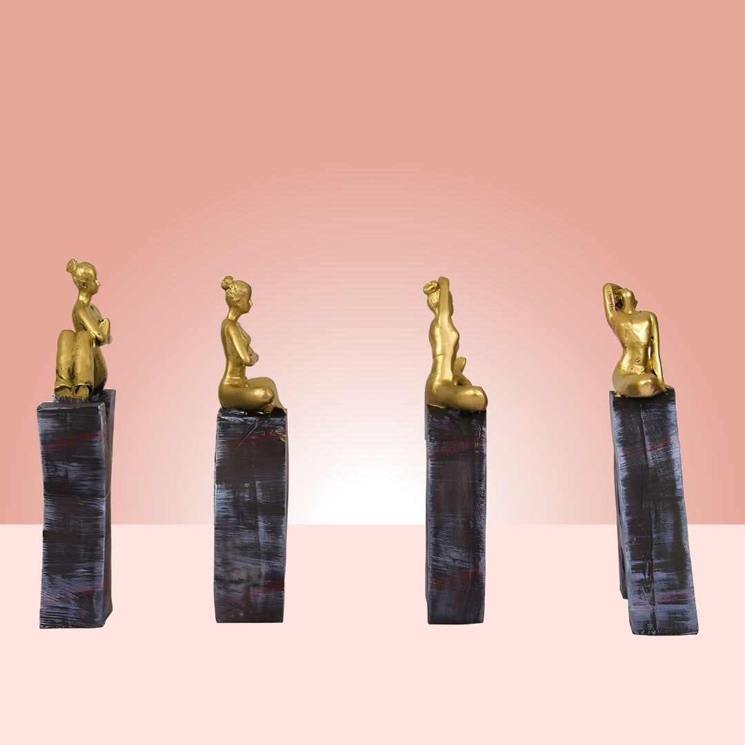 YOGA Alphabets Attest With Yoga Posture Lady Sculptures | EnamorarDecor