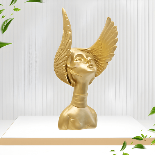 The Wings Lady Angel Golden Polyresin Showpiece | EnamorarDecor