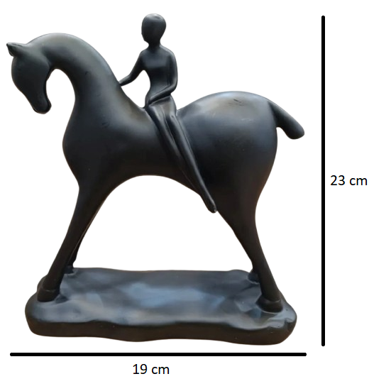 Black Horse Lady Resin Statue | EnamorarDecor