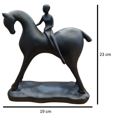 Black Horse Lady Resin Statue | EnamorarDecor