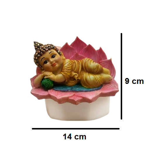 Multicolor Monk Lying on Kamal Statue | EnamorarDecor