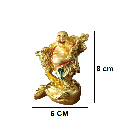 Gold Platted Standing Buddha Resin Statue | EnamorarDecor