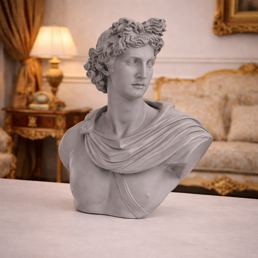 Luxury Grey Greek Prince Apollo (David) Sculpture | EnamorarDecor