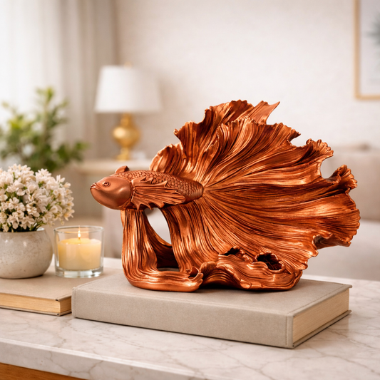 Luxury Copper Betta Fish Showpiece | EnamorarDecor