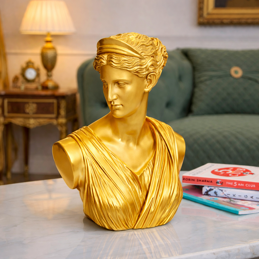 Luxury Golden Greek Lady Bust | EnamorarDecor