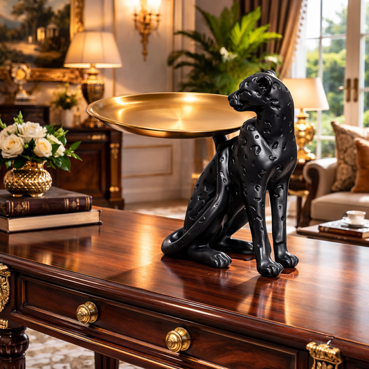 Luxury Black Leopard Plate Decor | EnamorarDecor