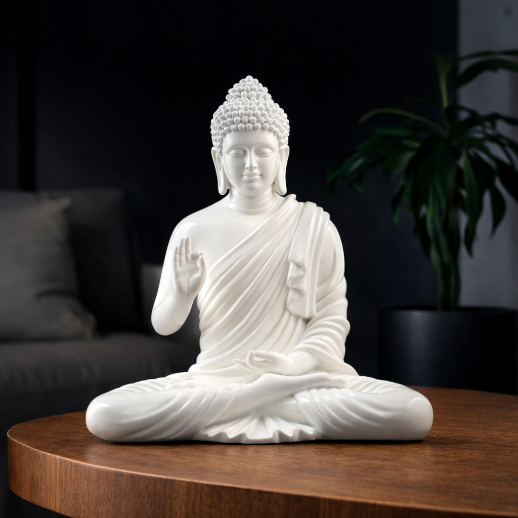 Luxury Big White Buddha Statue | EnamorarDecor