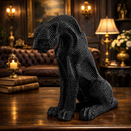 Luxury Black Dotted Sitting Cheetah Decor | EnamorarDecor