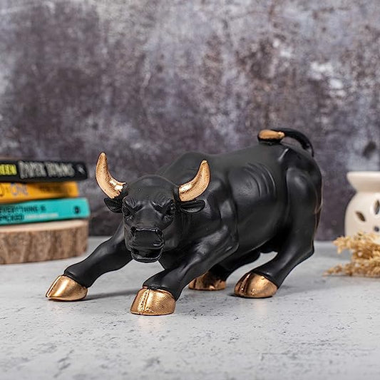 Antique Stock Market Wall Street Bull (Black) Sculpture | EnamorarDecor