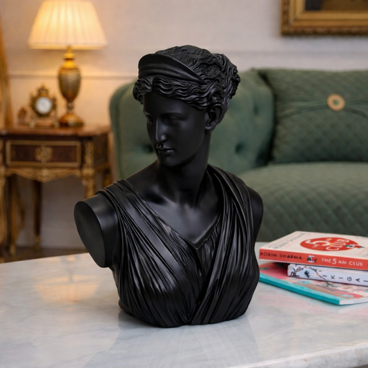 Luxury Black Greek Lady Bust | EnamorarDecor
