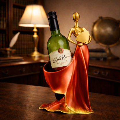 Luxury Orange Wine Bottle Holder Lady | EnamorarDecor