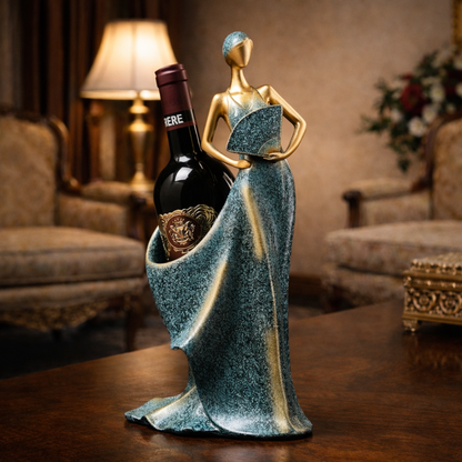 Luxury Blue Wine Bottle Holder Lady | EnamorarDecor