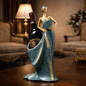 Luxury Blue Wine Bottle Holder Lady | EnamorarDecor