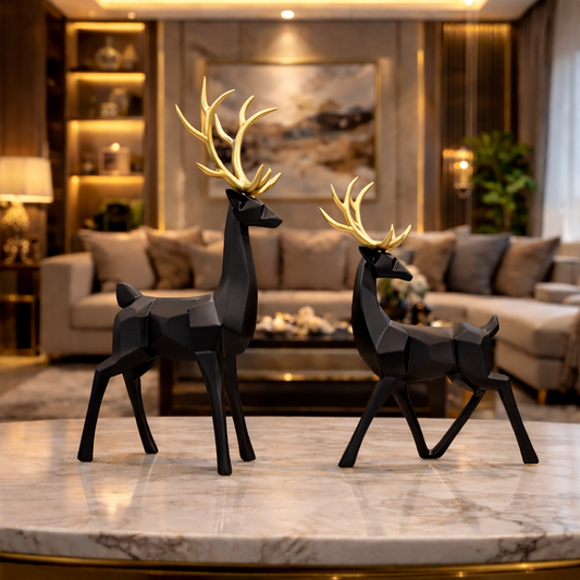 Luxury Black Reindeer Set Showpiece | EnamorarDecor