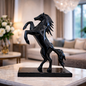 Royal Black Rearing Victory Ferrari Horse Statue | EnamorarDecor