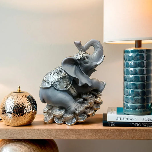 Elegant Black Money Elephant Showpiece | EnamorarDecor