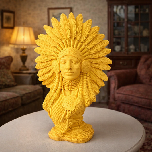 Luxury Yellow Afro Lady Decor Statue | EnamorarDecor