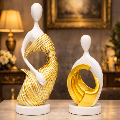 Luxury White Monk Set with Golden Accent | EnamorarDecor