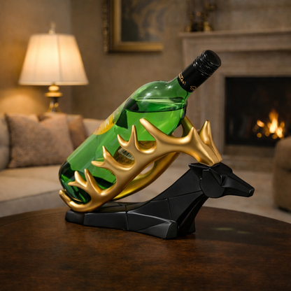 Luxury Black Deer Head Wine Bottle Holder | EnamorarDecor