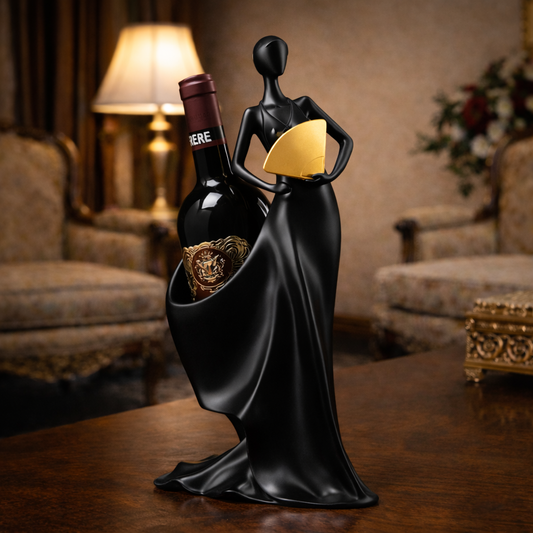 Luxury Black Wine Bottle Holder Lady | EnamorarDecor