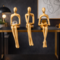 Luxury Golden Abstract Thinkers Sitting Ladies Statues | EnamorarDecor