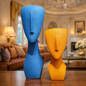 Luxury Blue & Orange Euro Face Decor Set | EnamorarDecor