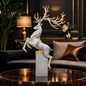Luxury Grey Deer Grandeur Showpiece | EnamorarDecor