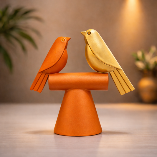 Luxury Orange & Gold Bird Nest Decor | EnamorarDecor