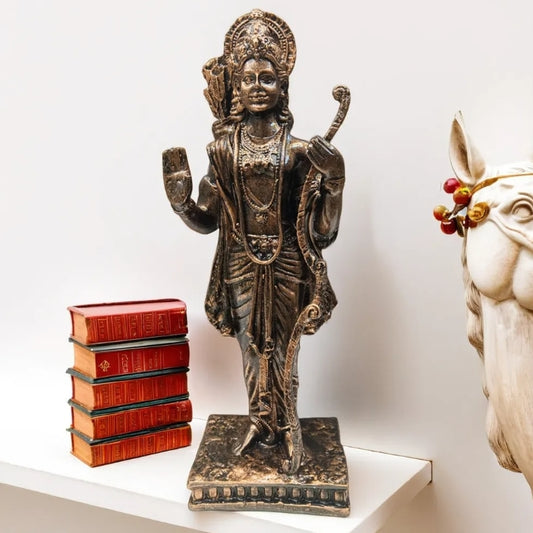 Antique Finish Standing Ram Resin Statue | EnamorarDecor