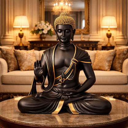 Luxury Black Big Buddha Premium Statue | EnamorarDecor