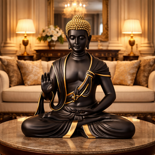 Luxury Black Big Buddha Premium Statue | EnamorarDecor