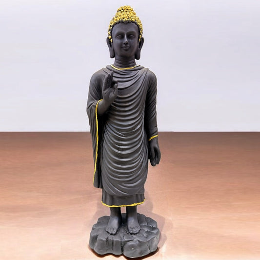 Black Resin Standing Buddha | EnamorarDecor