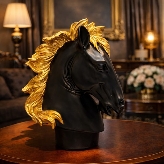 Luxury Black Jack Horse Decor Sculpture | EnamorarDecor