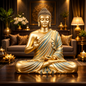 Luxury Big Golden Buddha Statue | EnamorarDecor