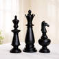 Luxury Black Chess Pieces King, Queen & Knight | EnamorarDecor