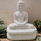White Marble Finish Mahaveer Bhagwan Resin Statue | EnamorarDecor