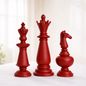 Luxury Red Chess Pieces King, Queen & Knight | EnamorarDecor