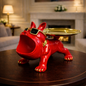 Luxury Red French Bulldog Statue & Key Tray | EnamorarDecor