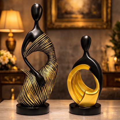 Luxury Black Monk Set with Golden Accent | EnamorarDecor