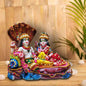 Multicolor Laxmi Narayan Ji on Sheshnag Resin Statue | EnamorarDecor